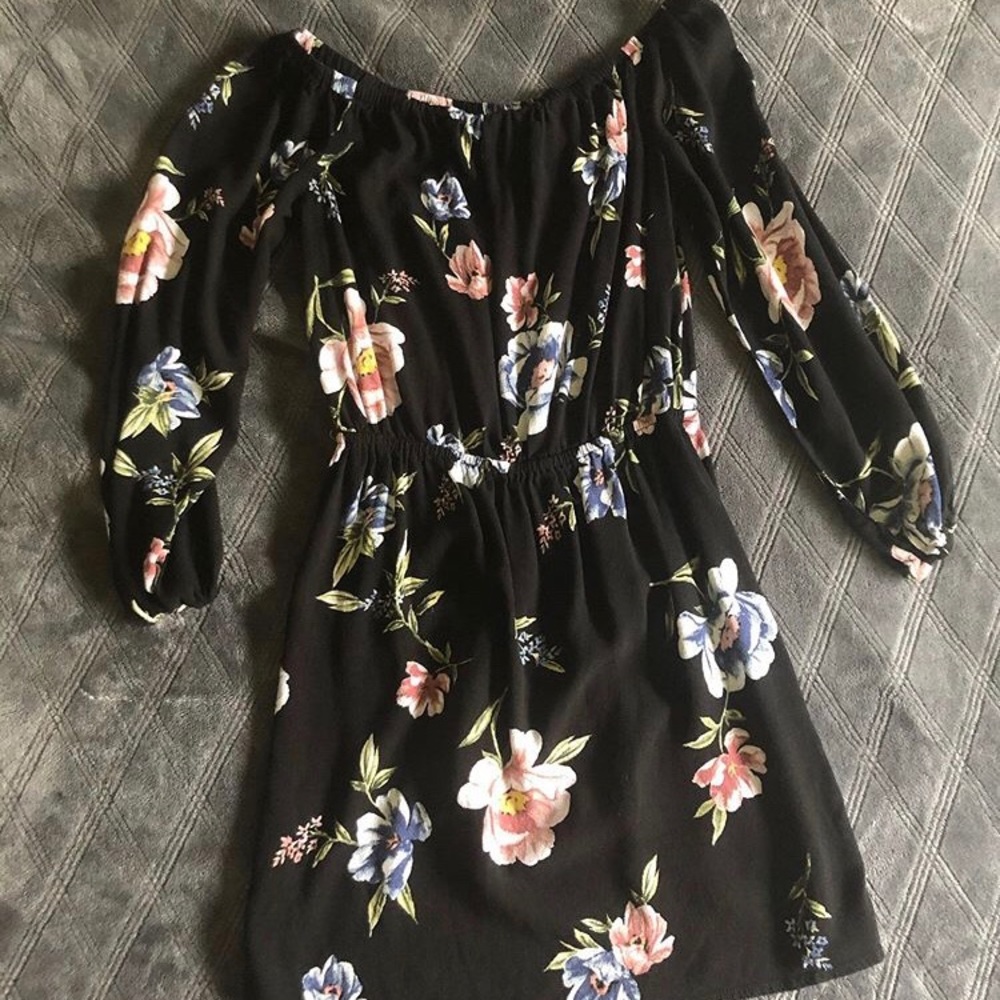 Black floral dress